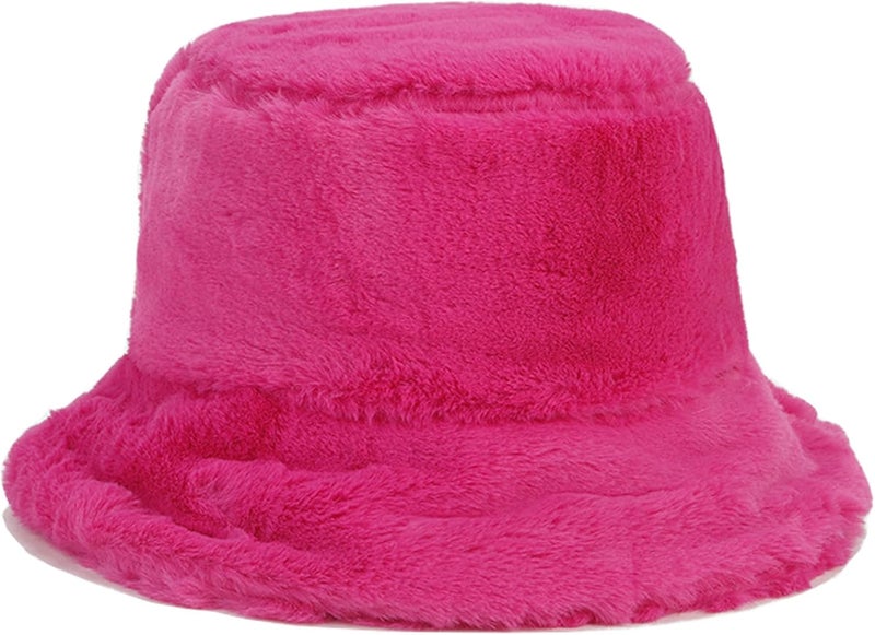 Women's Winter Faux Fur Fuzzy Warm Bucket Hat